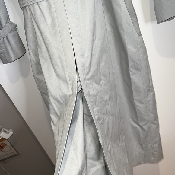 Burberry Sz 12L Vintage Burberrys Gray Trench Coat With Wool Zip Out Lining - Picture 5 of 16